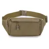 Wysokiej jakości mężczyźni Fanny Pack Torka na ramię z 3 kieszeniami nylonowa miniarna torba z paskiem zamek błyskawiczny czarny khaki 220112242m