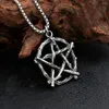 Pendentif Colliers Mode Vintage Simple Pentagram Collier pour hommes Punk Hip Hop 316L en acier inoxydable Unique Bijoux Cadeaux Drop