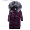 Women's Down Parkas Maomaokong 2022 Nowa zimowa kurtka dla kobiet Fe Natural Raccoon Big Real Futro Kołnierz Kobiet Parkas X-Long Down Coat