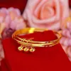 Authentic Vietnam Sha Jin 24 Gold Sansheng III Bracelet Women's Three Ring Bell Bracelet as a Gift for Wife and Girlfriend
