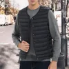 Men's Vests Men Down Vest Man Clothing Ultra Light Waistcoat Portable Padded Sleeveless Coat Winter Round Collar Warm Liner Jackets