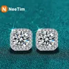 Ear Cuff Neetim Real 051 D Color Stud Earrings For Women 100 925 Sterling Silver Sparkling Earring Wedding Jewelry 231129