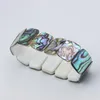 Strand Beaded Strands Natural Abalone Shell Bracelet Rectangle Colorful Multicolor Crackle Pendant For DIY Earring Jewelry Making 1pcsBeaded