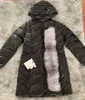 Modedesigner kvinnor down jacka vinter arm märke huva päls puffer jacka vårdoot casual watm coat storlek 1--4