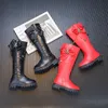 Stivali Zapatos Nia Peluche Tubo lungo Genitore bambino Scarpa invernale High Top Ragazza Stivale caldo Papillon Principessa Moda Kid 231128