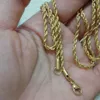 Hiphop 3 mm 316L Edelstahl-Seilkette Halskette 20 Karat Gelbgold gefüllte Twist-Kette für Männer Großhandelspreis