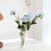 Dekorativa blommor 7st/Lot Artificial Decor Blue Rose Silk Floral Latex Real Touch Wedding Bouquet Diy Home Party Design