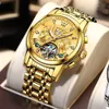 Wristwatches OLEVS Top Brand Men Watches Automatic Mechanical Watch 50M Waterproof Stainless Steel Skeleton Design Watches Reloj de hombre 231128