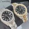 Rolaxs relógio diamante relógios de luxo masculino designer movimento alta qualidade moissanite iced out montre automático mecânico 111 rj