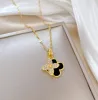 Fashional New Womens Designer Fashion Flowers Four-Leaf Clover Cleef Pendant Halsband Guldhalsband smycken