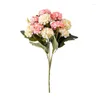 Fiori decorativi 10 teste Finte ortensie Floristica Bouquet artificiale Tavolo Fiore Pianta Ornamenti Decorazione della festa nuziale