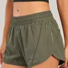 Yoga ll dames sport high taille shorts met anti glans nep tweedelige yoga running fiess ademendheid en zweetabsorptie