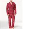 Kvinnors sömnkläder Förälder-barn pyjamas Set Autumn/Winter Long Flanell Cotton Warm Sweet Loose Plaid Print Leisure Family Clothing