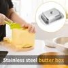 Plates Fridge Cheese Box And Keeper Lid Container Storage With Tray Dish Airtight For Butter Slip Countertop Steel Non Stainless