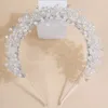 Bijoux de cheveux de mariage de luxe perle cristal couronne de mariée coiffes à la main fête de mariage accessoires de cheveux Vintage strass femmes bandeau diadèmes 231128