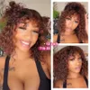 Perruques synthétiques Bouncy Curly Fringe Wig Pixie Cut Short Human Hair s for Women Cheap Full Machine s Egg Curls Bob with Bangs 230227