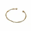 Bangle Armband Geometrically Twisted Opening Women Girls Product Gold Plating Fashion Party Gift 2024 Style