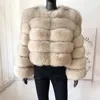 Women's Fur Faux Real Coat Women Winter Fashion Fluffy Natural 60cm Long Sleeve Luxury Warm Jacket Wholesale Seller 231128