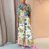 Abbigliamento etnico 2 pezzi Set donna Dashiki vestiti africani 2023 Estate Autunno Moda Top a maniche corte e pantaloni Suit Party Lady Matching