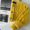 디자이너 스웨터 여성 카디건 새로운 유명한 긴 소매 둥근 목 스웨터 대학 캐주얼 외부 옷 작은 집 기하학적 스웨터 크기 S-L 따뜻함