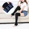 Chaussettes femme antidérapantes couleur unie pression cuisse pour pied sur genou japonais mince empilé à manches longues Look