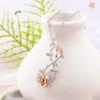 Mode Love Rose Necklace Natural Zircon Infinite Rose Pendant Necklace For Women Engagement Wedding Jewelry Anniversary Gift
