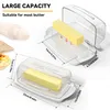 Butter Dish with Countertop Lid, Durable Plastic Butter Container with Spreader Knife, Cute Handle and Flip Lid Design for Easy Access, Non-Slip Bottom white