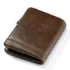 Kavis carteira de couro genuíno dos homens bolsa de moedas masculino cuzdan portfólio homem portomonee pequeno mini rfid walet bolso moda homem vallet262t