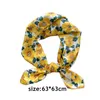 Szaliki 63 cm bawełniany bandan bandanas kobiet kwadratowy szalik kwiat nadruk chusteczka scarfs lady włosy zespół faulard żeńska hidżab szal J230428