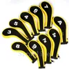 Club Heads High Quality 10Pcs Rubber Neoprene Golf Head Cover Golf Club Iron Putter Protect Set Number Printed with Zipper Long Neck 230428