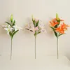 Fleurs décoratives 5 têtes artificielles en soie, faux Bouquet de 75cm de Long, bricolage créatif comme cadeau pour amis, décor de salon