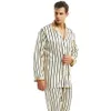 Mens Silk Satin Pyjamas Set Pyjamas PJS Sleepwear Loungewear S - 4XL randig 210918191i