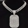 Ожерелья с подвесками для мужчин в стиле хип-хоп Iced Out Bling Dog Tag ожерелье с кубинской цепочкой шириной 13 мм в стиле хип-хоп Модные очаровательные ювелирные изделияКулон2445