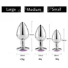 Sex Toy Massager 3pcs/set Smooth Massager Anal Beads Crystal Jewelry Heart Butt Plug Stimulator Women Toys Dildo Stainless Steel