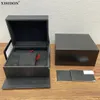 Watch Boxes Cases Factory Supplier Outlet Original Tud Black Watch Box Luxury Brand Gift Cases With Booklet And Card Can Customization AAA Watches 231128