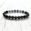 Strand Hige Quality Blue Aventurine Snowflake Obsidian Bracelet Wrist Mala Beads Protection Healing Fashion Yoga