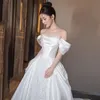 Vestidos de noiva de Crystal Crystal Crystal de cetim 2023 Trem africano Longo Sexy Off ombro de cetim da igreja de cetim árabe