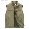 Men's Vests US Hot Mens Cargo Vests Summer Outdoor Hidden Pocket Waterproof Quick-drying Military Camping Fishing Photography Work Waistcoat Q231129