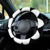 Steering Wheel Covers Car Case Three-dimensional Non-slip Lining Warm Cover Cute Milk Cow Pattern Plush Auto Accessories