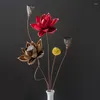 Decorative Flowers Natural Dried Artificial Crafts Lotus Flower Bouquet Wedding Marriage Decorations Christmas Home Boho Table Decor