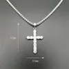 Pendant Necklaces Iced Out Zircon Small Cross Necklace Chain Women's Hip Hop Jewelry Stainless Steel CZ Bling Religious 231128