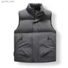 Gilets pour hommes Violet gilet veste hommes couleur unie automne hiver coton rembourré vestes sans manches hommes épaissir chaud gilets manteaux hommes vêtements Q231129