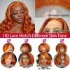 Synthetic Wigs Front Lace Wig 13x4lace Wig Orange Long Straight Hair Body Lace Closerwig Lace Headband