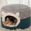 Mats SHUANGMAO Pet Cat House Plush Kennel Puppy Cushion Bed for Small Dogs Cats Nest Winter Warm Sleeping Pets Bed Soft Mat Supplies