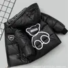 New Kids Hooded Thick Down Coat Winter Down Jackets Cartoon Letters Boys Girls Outerwear 2-6 Years Children Clothes