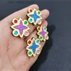 Stud KUGUYS Summer Stud Vintage Mirror Earrings for Women Retro Glitter Flower Acrylic Gold Color Jewelry Fashion Accessories YQ231128