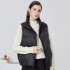 Gilets pour femmes Ultra léger blanc canard vers le bas Gilet femmes coupe-vent léger Gilet femme chaud col montant Gilet sans manches 231129