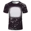 Sublimation Blank T-shirt Front Bleached Polyester Short-Sleeve Tye Dye Tee Tops For DIY Thermal Transfer Printing Adults Kids Sizes