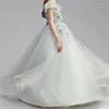 Kız Elbiseler Moda Tül Dantel Çıkartma Tüyü Prenses Çiçek Düğün Topu İlk Komünyon Doğum Günü hediyesi