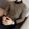 Мужские свитера 2023, брендовая одежда, мужской зимний термовязаный свитер, мужской приталенный высококачественный рубашечный воротник, искусственный пуловер из двух частей, свитера 231128